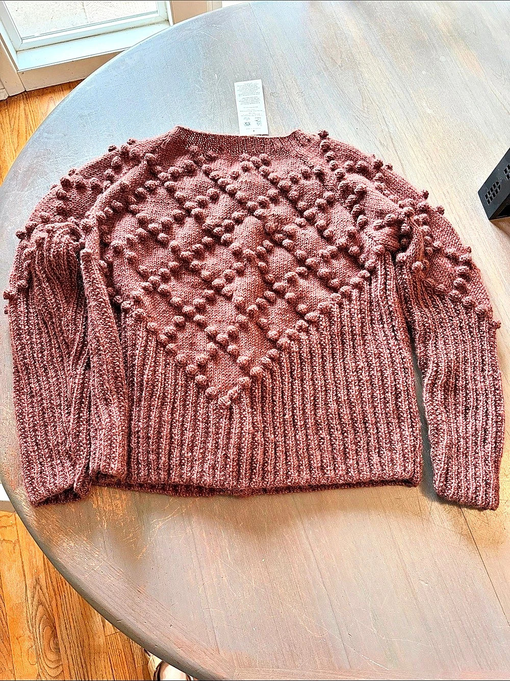 Liz Alig Jill Sweater Bobble Knit Cardigan Brown Large NWT - Picture 2 of 7